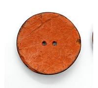 Kokosnussknöpfe, Kokosnuss gefärbt, 15, 20, 25, 30, 40, 50 mm, Im Set 12 Stück, Natur Knopf blau, grün, rot, gelb, orange, lila (Orange, 40 mm, 4 Stück)
