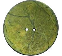 Kokosnussknöpfe, Kokosnuss gefärbt, 15, 20, 25, 30, 40, 50 mm, Im Set 12 Stück, Natur Knopf blau, grün, rot, gelb, orange, lila (Grün, 40 mm, 4 Stück)