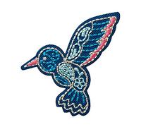 Kolibri Blau Tier - Aufnäher, Bügelbild, Aufbügler, Applikationen, Patches, Flicken, zum aufbügeln, Größe: 6,0 x 5,0 cm