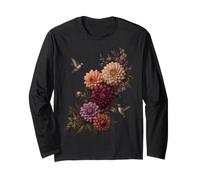 Kolibri Dahlie Blumenstrauß Botanischer Garten Vögel Langarmshirt
