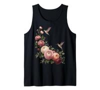 Kolibri Floral Botanical Garden Bird Lover Tank Top