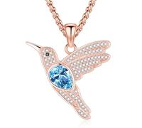 Kolibri Kristall Mondstein Türkis Anhänger Sterling Silber Gold Schmuck für Frauen Männer Kolibri Geschenke Mama Oma