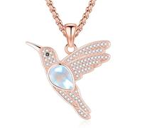 Kolibri Kristall Mondstein Türkis Anhänger Sterling Silber Gold Schmuck für Frauen Männer Kolibri Geschenke Mama Oma