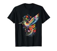 Kolibri Kunst Tier Blumen Bunte Vogel Kolibri T-Shirt