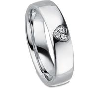 Kolibri Rings Damenring mit Herz-Design und 3 Zirkonia aus 925 Sterling Silber | Verlobungsring rhodiniert | Partnerring, Freundschaftsring | Made in Germany - Inkl. Gratis Gravur & Etui