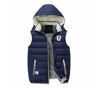 Kolylong®ärmellose Steppweste Herren Kapuzenweste Stehkragen Winterweste Mit Taschen Wärme Freizeit Sportweste Winddichte Winterweste Daunenweste Herbst Winter Funktionsweste Outdoor-Weste