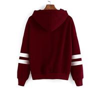 Kolylong® Damen Hoodie Sweatshirt Kapuzenpullover Herbst Winter Frauen Jumper Langarmshirt Streetwear Kapuzenpulli Bluse Tops Gestreifter Ärmel Elegant Basic Pullover Baseball-Sweatshirt