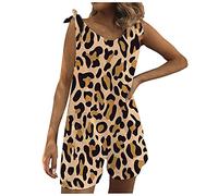 Kolylong® Jumpsuit Damen Sommer Boho Blumendruck kurz Overall Mit Bindegürtel Baggy Latzhose Baumwolle und Leinen Ärmellos Einteiler Romper Casual Locker Trägerhose Lässige Playsuits für Frauen