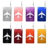 KOLZEMV Kofferanhänger 8 Farben: Metall Gepäckanhänger für Flugreisen, Aluminium, 8 Stück, Mehrfarbig, 7,5 x 4,4 cm, Rechteckig