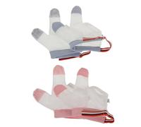 KOMBIUDA 2 Paar Verstellbare Babyhandschuhe aus Baumwolle mit Daumenlutsch Stopp Fingerschutz und Kauflächen Anti Saug Schutz für Kleinkinder Praktische Fingerlinge für Jungen zum Beißen Verhindern