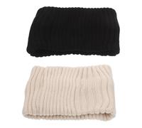 KOMBIUDA 2 Stück 2 Stück Damen Stirnbänder aus Strickmischung Warmes Breites Winter Ohrenschutz Stirnband für Kaltes Wetter Geeignet zum Wandern Laufen und Wintersport (Beige Schwarz)
