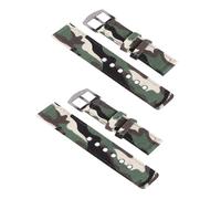 KOMBIUDA 2 Stück Nylon Canvas Uhrenarmband Camouflage Armband Herren Damen Strap Robust Verschleißfest Kompatibel Modisch für Alltag Outdoor Geschenk