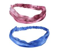 KOMBIUDA 2stücke Stirnband Blau Dehnbar Yoga-stirnband Mit Knopf Mundmaskenknopf Fitness-stirnband Für Damen Kopftuch Mit Reiner Farbbindung