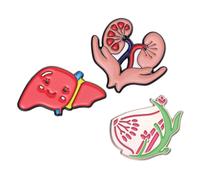 KOMBIUDA 3 Stück Kreative Organ motiv Broschen Pins aus Langlebiger Dekorative Anstecker für Kleidung Rucksäcke und Taschen Auffällige Accessoires zum Schutz der Gesundheit