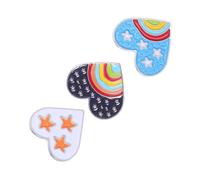 KOMBIUDA 3 Stück Regenbogenstern Emaille Anstecknadeln Herzform Legierung Broschen für Rucksack Kleidung Hut Bunte Deko Accessoires Alltag und Feier