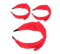 KOMBIUDA 3 Stück Teiliges Rotes Stirnband mit Hasenohren und Großer Schleife Weiches Leichtes Stoffhaarband mit Knoten Süße Haaraccessoires für Frauen und Mädchen für Weihnachten Halloween