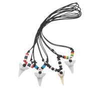 KOMBIUDA 4 Stück Beachy Halskette Anhänger Haizahn Halskette Haizahn Anhänger Damen