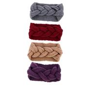 KOMBIUDA 4 Stück Teiliges Gestricktes Stirnband Damen Warmes Winter Haarband mit Knopf Elastisches Ohrwärmer Headwrap für Sport und Outdoor Geeignet Zufällige Farbe Zufällige Farbe