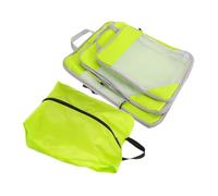 KOMBIUDA 4 Stück Teiliges Reise Kompressions Organizer Faltbare Packwürfel aus Robustem Material Platzsparende Kleidungstaschen für Koffer und Reisegepäck für Schuhe Make Up und