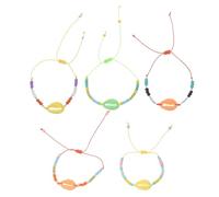 KOMBIUDA 5 Stück-pack Hawaii Muschelarmbänder aus Shell und Keramik Modischer Handschmuck für Mädchen Elegantes Armband als Geschenk zur Jubiläumsfeier Zufällige Farbe