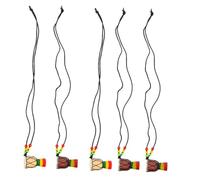 KOMBIUDA 5 Stück Teiliges Afrikanisches Trommel Anhänger Halsketten Mini Handtrommel Design Leichtes Holzmaterial Modische Schmuckkette für Damen und Freunde Geschenkaccessoire