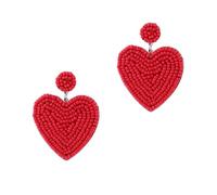 KOMBIUDA Boho Lange Herz ohrringe für Damen und Mädchen Handgefertigte Dangle ohrringe mit Auffälligem Design als Valentinstagsgeschenk Modischer Schmuck für Runde Gesichter