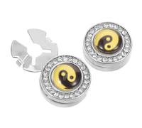 KOMBIUDA Dekorative Tai Chi Manschettenknöpfe mit Funkelnden Strass-Elementen Klassische Metall-button Covers Langlebige Hemdknopf-abdeckungen für Herren für Diy-projekte Business Festmode