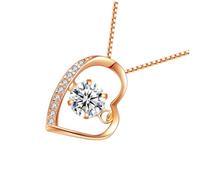 KOMBIUDA Herzförmige Halskette Damen Roségold Anhänger Modische Kette mit Feiner Verarbeitung und Bequemem Tragegefühl für Vielseitige Outfits und Besondere Anlässe