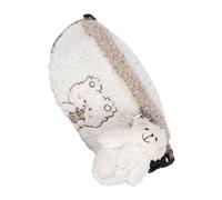 KOMBIUDA Kuschelige Plüsch Bauchtasche mit Bären Anhänger Damen Hüfttasche aus Weichem Material Modische Gürteltasche für Alltag Reisen und Shopping