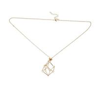 KOMBIUDA Retro Kristallkäfig Anhängerhalter aus Metall Verstellbare Netz halskette für Natürliche Steinanhänger DIY Schmuckhalter in Gold Elegantes Design für Damen und Herren