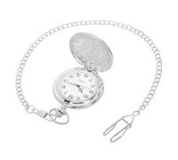 KOMBIUDA Vintage Damen Taschenuhr mit Klassischem Graviertem Design Silberne Legierung Mechanisches Präzises Uhrwerk Flip Cover Struktur für Formelle Anlässe