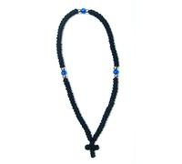 Komboskoini-Gebetskette, handgefertigt, christlich-orthodox, 100 Knoten, Wollkette, Schwarz