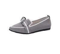 Komfort Ballettschuhe Damen Knit Spitze Zehen Flache Pumps Modische Flache Mary Jane Schuhe,Grau,38 EU