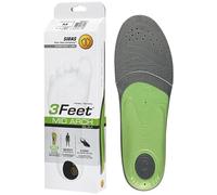 Sidas Einlegesohlen 3FEET Slim Mid, dünn, stützend & atmungsaktiv, Schwarz/Grün, 28,5