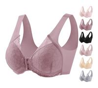 Komfort Lace BHS Damen Set Klassische BH Ohne Bügel Sport BH P-ush Up mit Verstellbarem Bustier Große Brüste Unterwäsche Starker Halt Trainings Schlaf BHS Gepolstert für Alltag Yoga