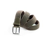 Komfortabel Elastische Geflochtener Stretch Gürtel - Stretchbelt - Stoffgürtel - Gürtel Flecht - Damen und Herren (95 B.W. = Gesamtlänge 110 cm., Taupe)