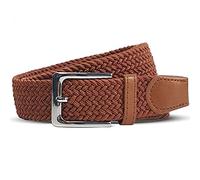 Komfortabel Elastische Geflochtener Stretch Gürtel - Stretchbelt - Stoffgürtel - Gürtel Flecht - Damen und Herren (90 B.W. = Gesamtlänge 105 Cm., Cognac/L. Braun)