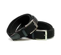 Komfortabel Elastische Geflochtener Stretch Gürtel - Stretchbelt - Stoffgürtel - Gürtel Flecht - Damen und Herren (100 B.W. = Gesamtlänge 115 Cm., 2 Pack Schwarz)