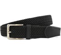Komfortabel Elastische Geflochtener Stretch Gürtel - Stretchbelt - Stoffgürtel - Gürtel Flecht - Damen und Herren (115 B.W. = Gesamtlänge 130 Cm., Schwarz)