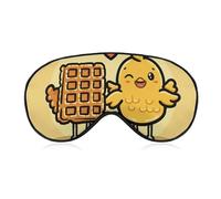 Komfortable Augenmaske für Schlafwaffeln und Huhn, bedruckt, lichtblockierend, Augenabdeckung mit verstellbarem Riemen, Augenklappen, Augenbinde für Büro, Nickerchen, Reisen