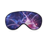 Komfortable Augenmaske zum Schlafen, blaue Nervenzellen, bedruckt, lichtblockierende Augenabdeckung mit verstellbarem Riemen, Augenklappen, Augenbinde für Büro, Nickerchen, Reisen