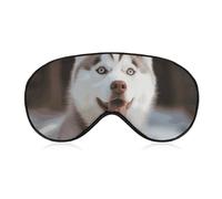 Komfortable Augenmaske zum Schlafen, Husky, pikanter Hund, bedruckt, lichtblockierend, Augenabdeckung mit verstellbarem Riemen, Augenklappen, Augenbinde für Büro, Nickerchen, Reisen