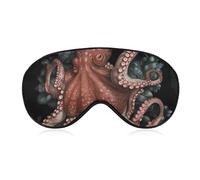 Komfortable Augenmaske zum Schlafen, Oktopus, verschlungene bedruckte lichtblockierende Augenabdeckung mit verstellbarem Riemen, Augenklappen, Augenbinde für Büro, Nickerchen, Reisen