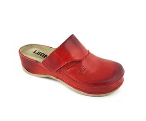 Komfortschuhe Clogs aus Leder - ergonomisch & bequem - 40 / Rot