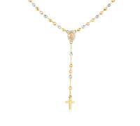Kommunion Geschenke für Mädchen Kreuz Kette - Rosenkranz Y-Kette mit Jungfrau Maria Kreuz Anhänger, Kinder Kreuzkette Halskette, Taufgeschenk Firmung ErstKommunion Konfirmation Geschenk für Mädchen