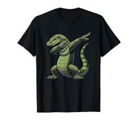 Komodo Dragon, Dabbing | Monitor Lizard, Jungen, Kinder | Eidechse Preisgünstiges Grafik-T-Shirt, Herren, Schwarz, XL