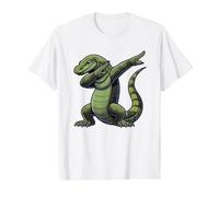 Komodo Dragon, Dabbing | Monitor Lizard, Jungen, Kinder | Eidechse Preisgünstiges Grafik-T-Shirt, Herren, Weiß, XL