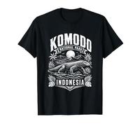 Komodo National Park Indonesien Dragon Wildlife Preisgünstiges Grafik-T-Shirt, Herren, Schwarz, XL