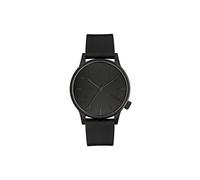 KOMONO Winston Regal All Black Japanische Analoge Quarzuhr für Herren mit Lederarmband
