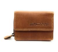 Kompakte Geldbörse aus echtem Leder für Damen & Herren - kleines Portemonnaie mit RFID-Schutz, 2 Geldscheinfächer, Reißverschluss-Münzfach, echtes Leder (braun)